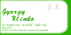 gyorgy mlinko business card